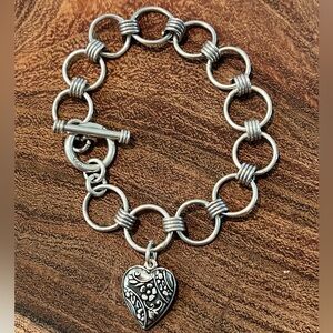 Sterling Silver .925 Heart Charm Bracelet